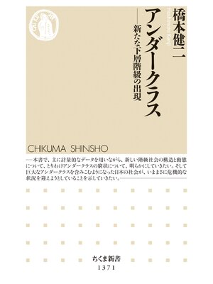 cover image of アンダークラス　──新たな下層階級の出現